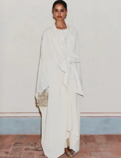 Mantella in georgette - BIANCO LANA