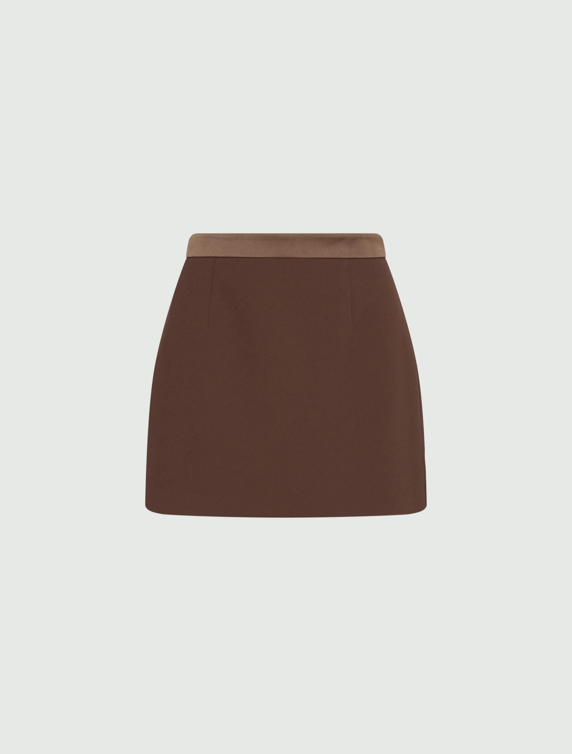 Mini gonna in envers satin - MARRONE