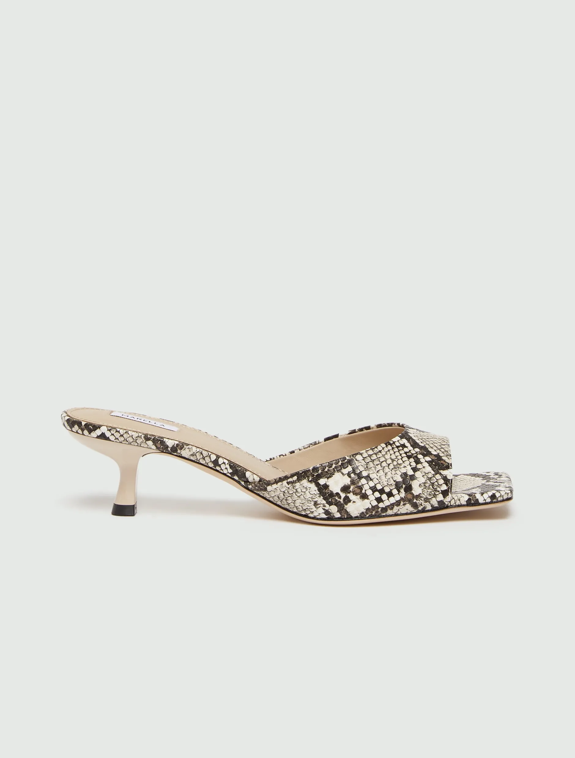Mule con stampa pitone - MARRONE