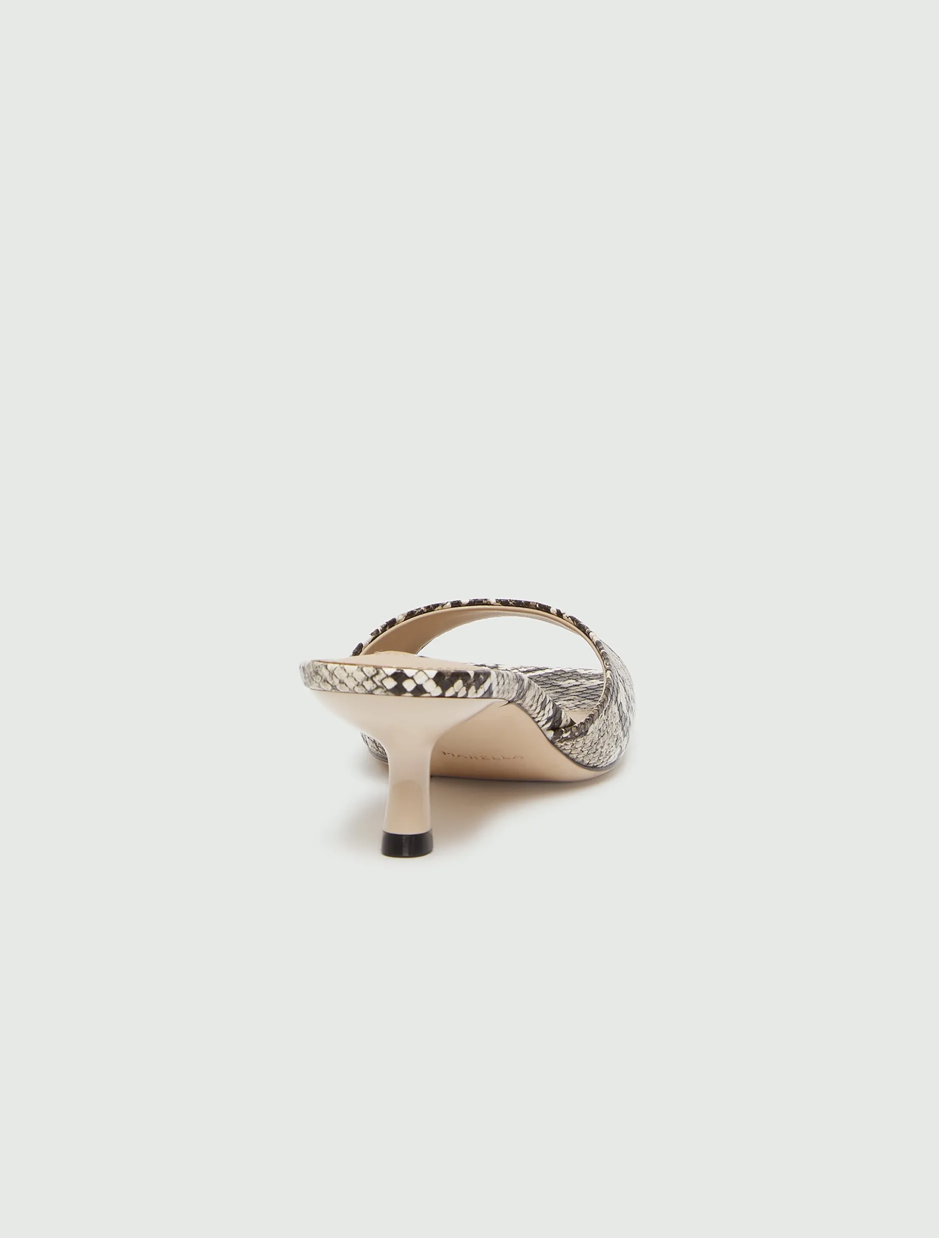 Mule con stampa pitone - MARRONE