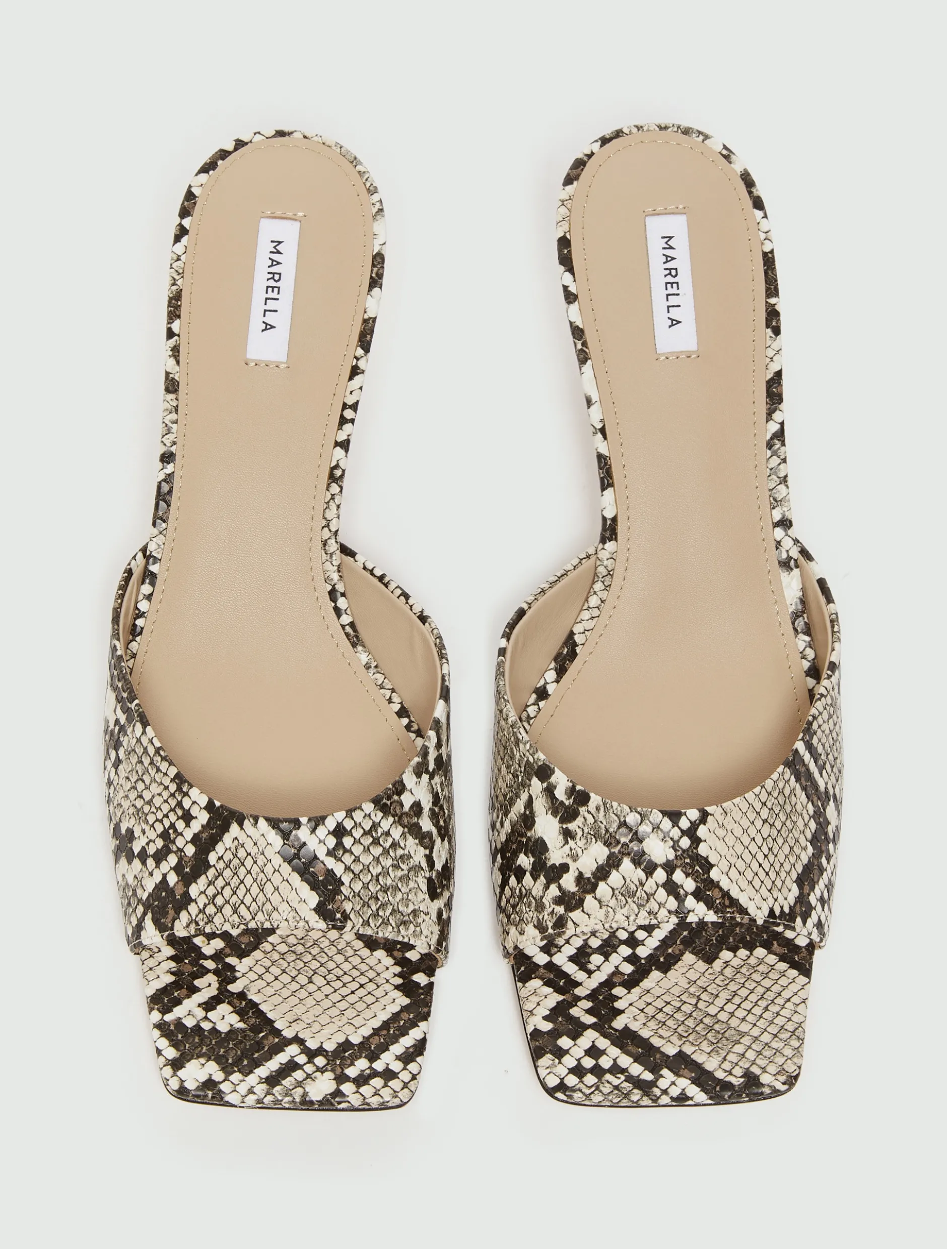 Mule con stampa pitone - MARRONE