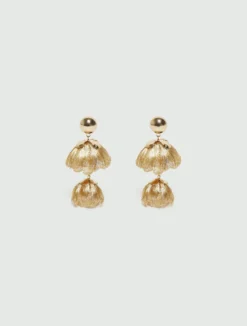 Orecchini pendenti con boccioli crochet - ORO