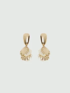 Orecchini pendenti con conchiglie metalliche - MADREPERLA
