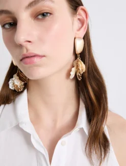 Orecchini pendenti con conchiglie metalliche - MADREPERLA