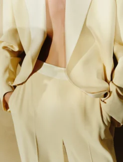 Pantalone ampio in enver satin - GIALLO