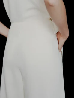 Pantalone ampio in envers satin - BIANCO LANA