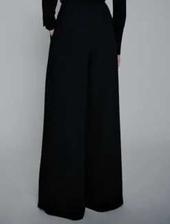 Pantalone ampio in envers satin - NERO