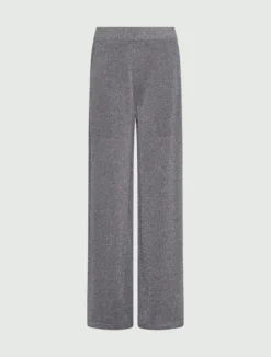 Pantalone ampio in maglia con lurex - GRIGIO