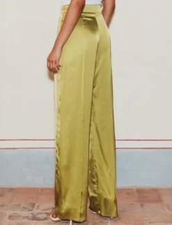 Pantalone ampio in raso stretch - ORIGANO