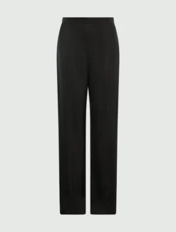 Pantalone ampio in raso stretch - NERO