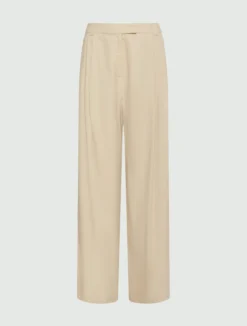 Pantalone ampio in twill - BEIGE