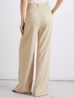Pantalone ampio in twill - BEIGE