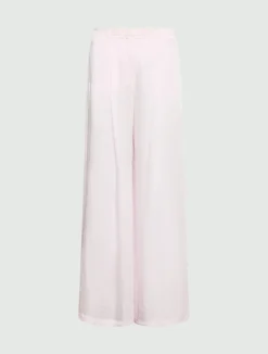 Pantalone ampio in twill crinckle - ROSA