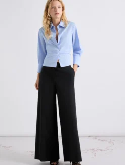 Pantalone ampio stretch - NERO