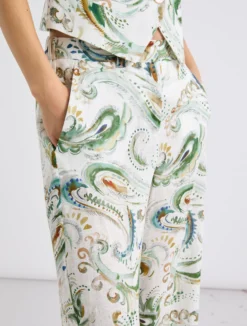 Pantalone a palazzo in lino - BIANCO OTTICO