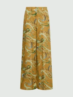 Pantalone a palazzo in lino - COGNAC