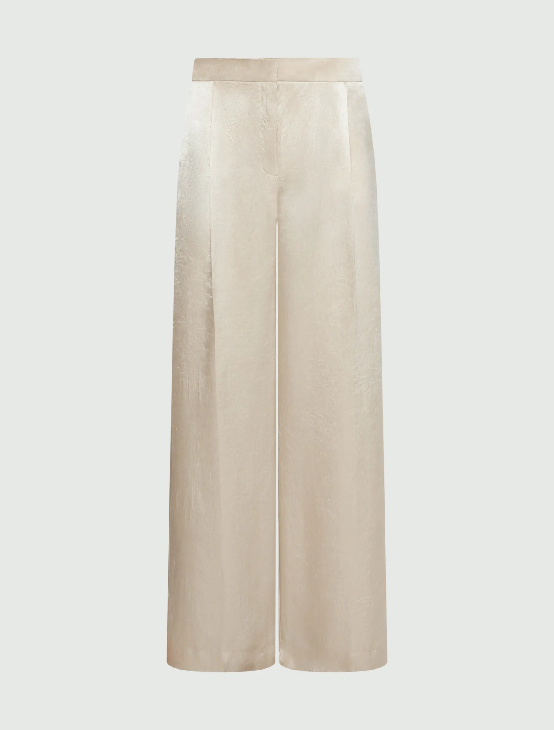 Pantalone a palazzo in raso leggero - NATURALE