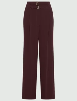 Pantalone a vita alta in cady - BORDEAUX