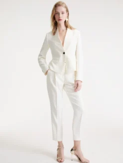 Pantalone chino in envers satin - BIANCO LANA
