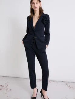 Pantalone chino in jersey - BLU