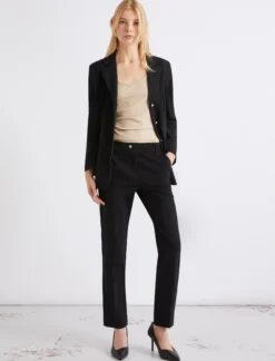 Pantalone chino in jersey - NERO