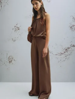 Pantalone con coulisse - MARRONE