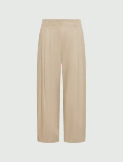 Pantalone cropped in gabardina di cotone - SABBIA