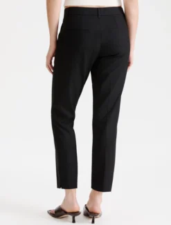 Pantalone cropped in tela stretch - NERO