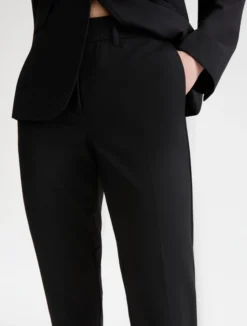 Pantalone cropped in tela stretch - NERO