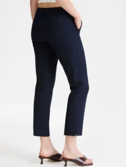 Pantalone cropped in tela stretch - BLU NOTTE