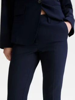 Pantalone cropped in tela stretch - BLU NOTTE