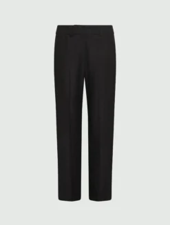 Pantalone cropped in twill di misto viscosa - NERO
