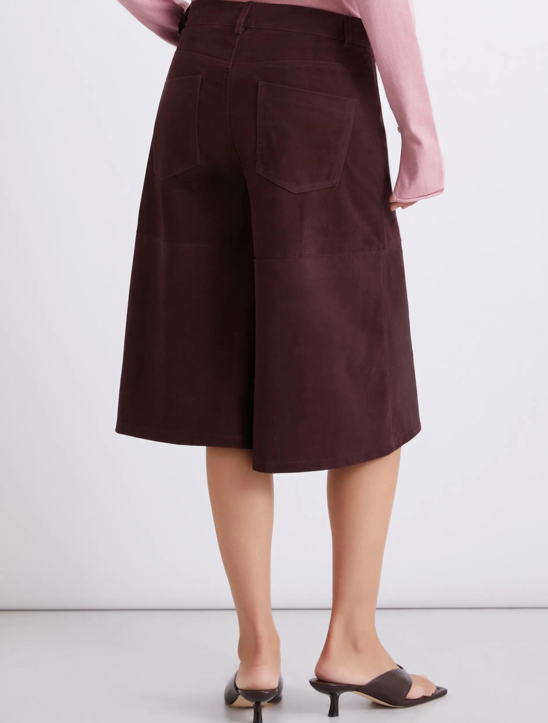 Pantalone culotte in camoscio - BORDEAUX