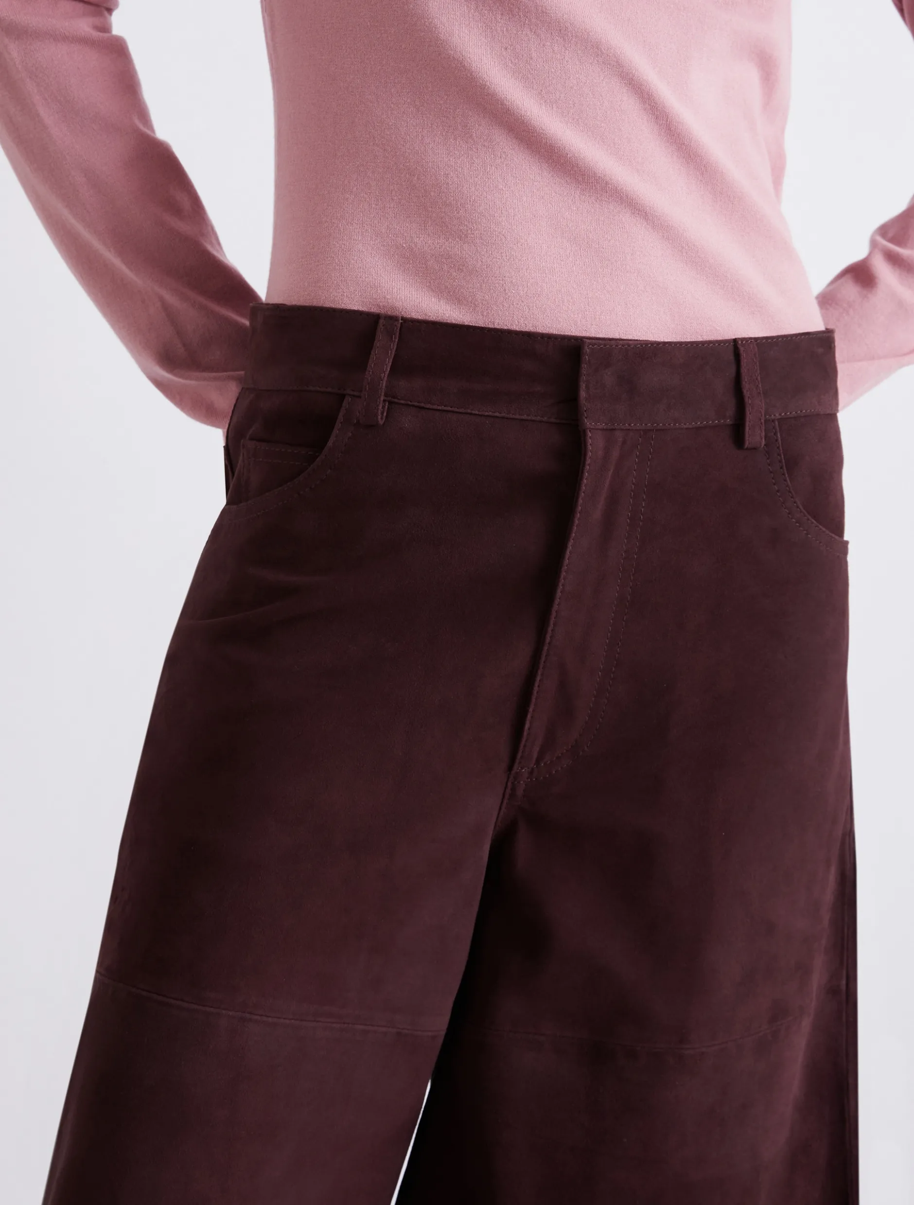 Pantalone culotte in camoscio - BORDEAUX
