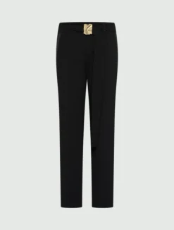 Pantalone dritto con cintura - NERO