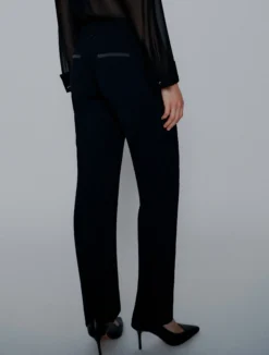 Pantalone dritto con cintura - NERO