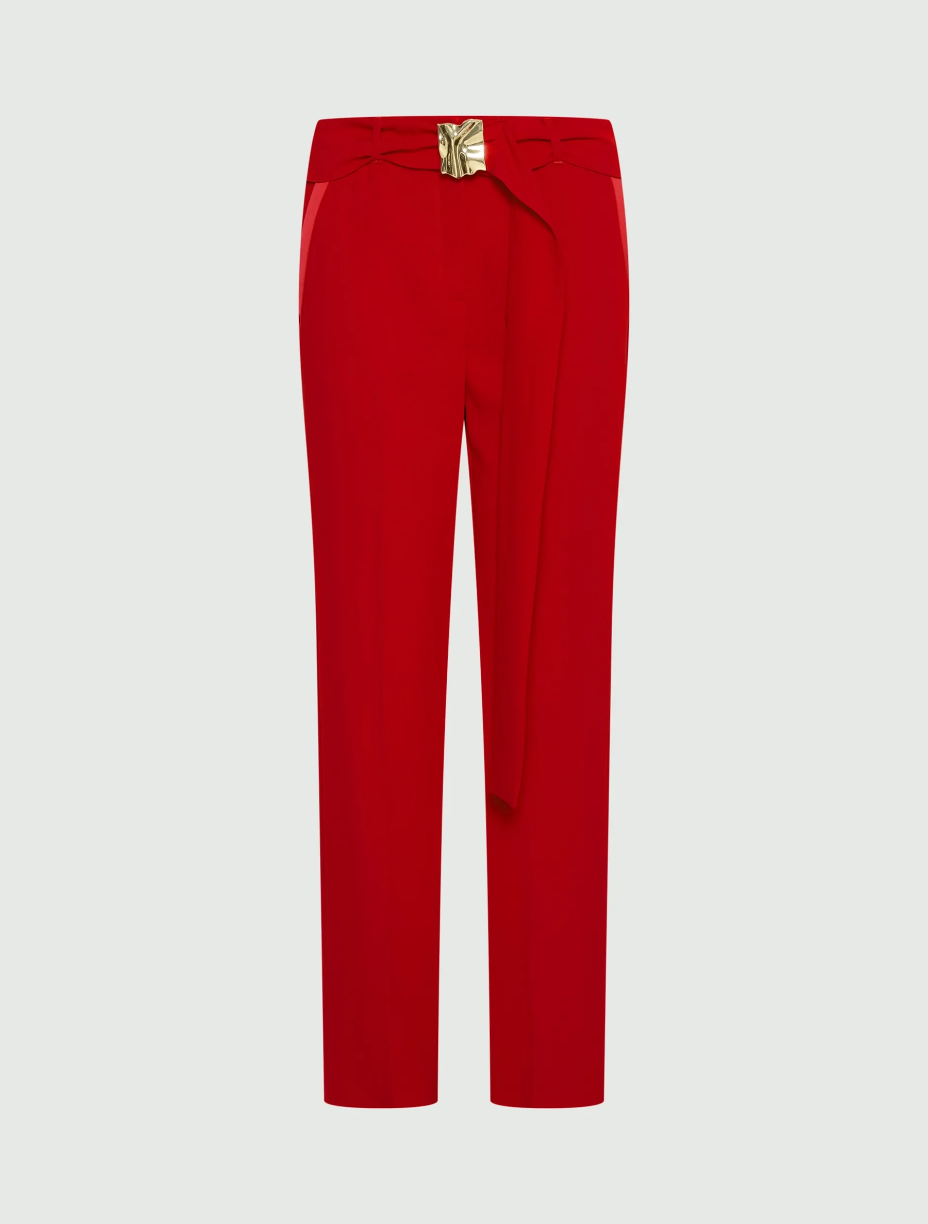 Pantalone dritto con cintura - ROSSO