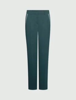Pantalone dritto in envers satin - BLU PAVONE