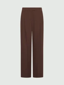 Pantalone dritto in envers satin - MARRONE