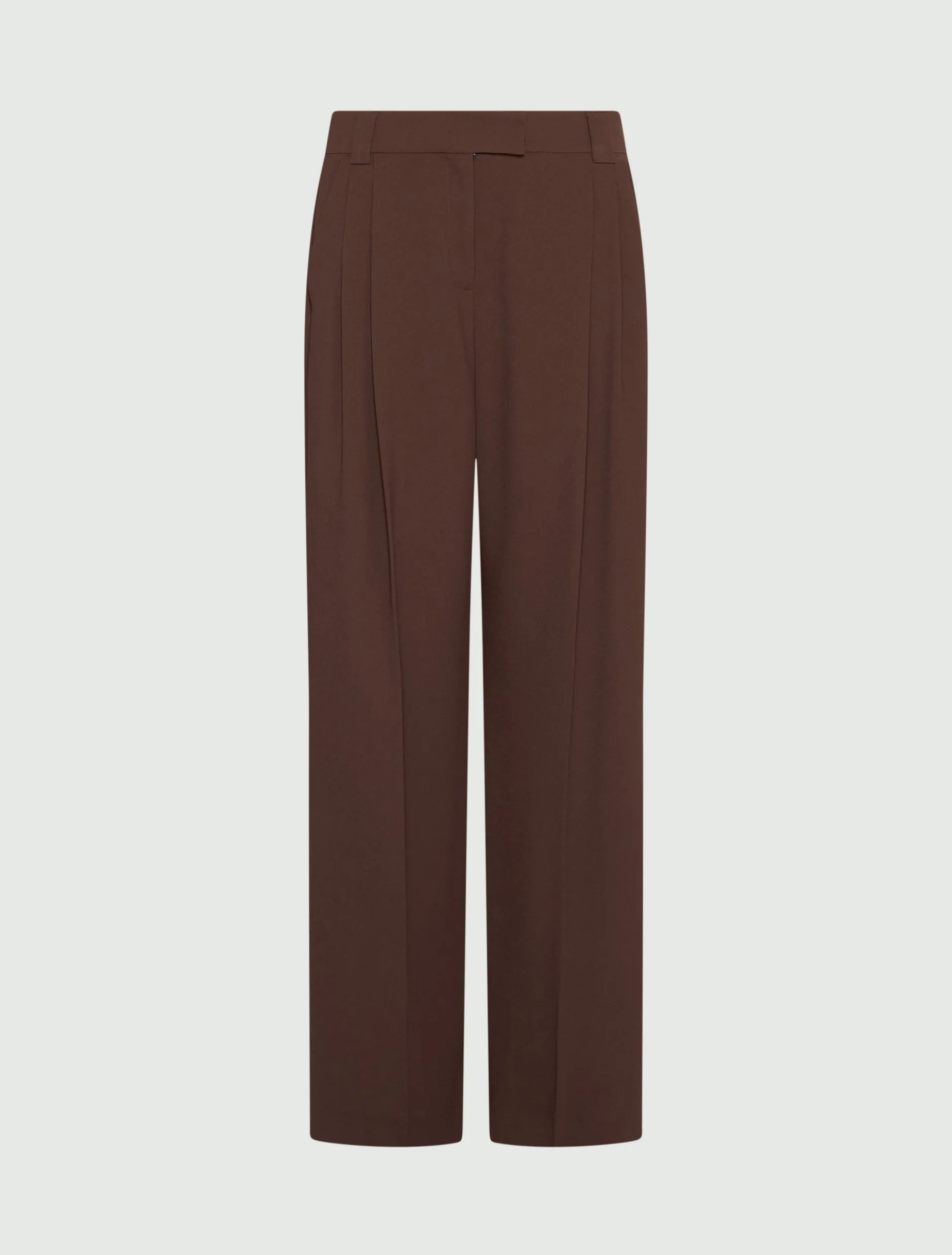 Pantalone dritto in envers satin - MARRONE