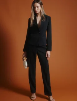 Pantalone dritto in envers satin - NERO