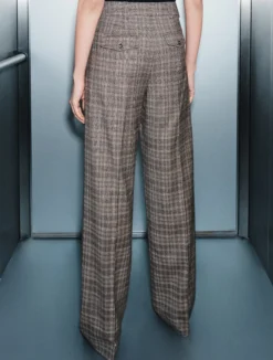 Pantalone dritto in flanella - TORTORA