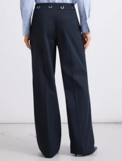 Pantalone dritto in gabardina - BLU