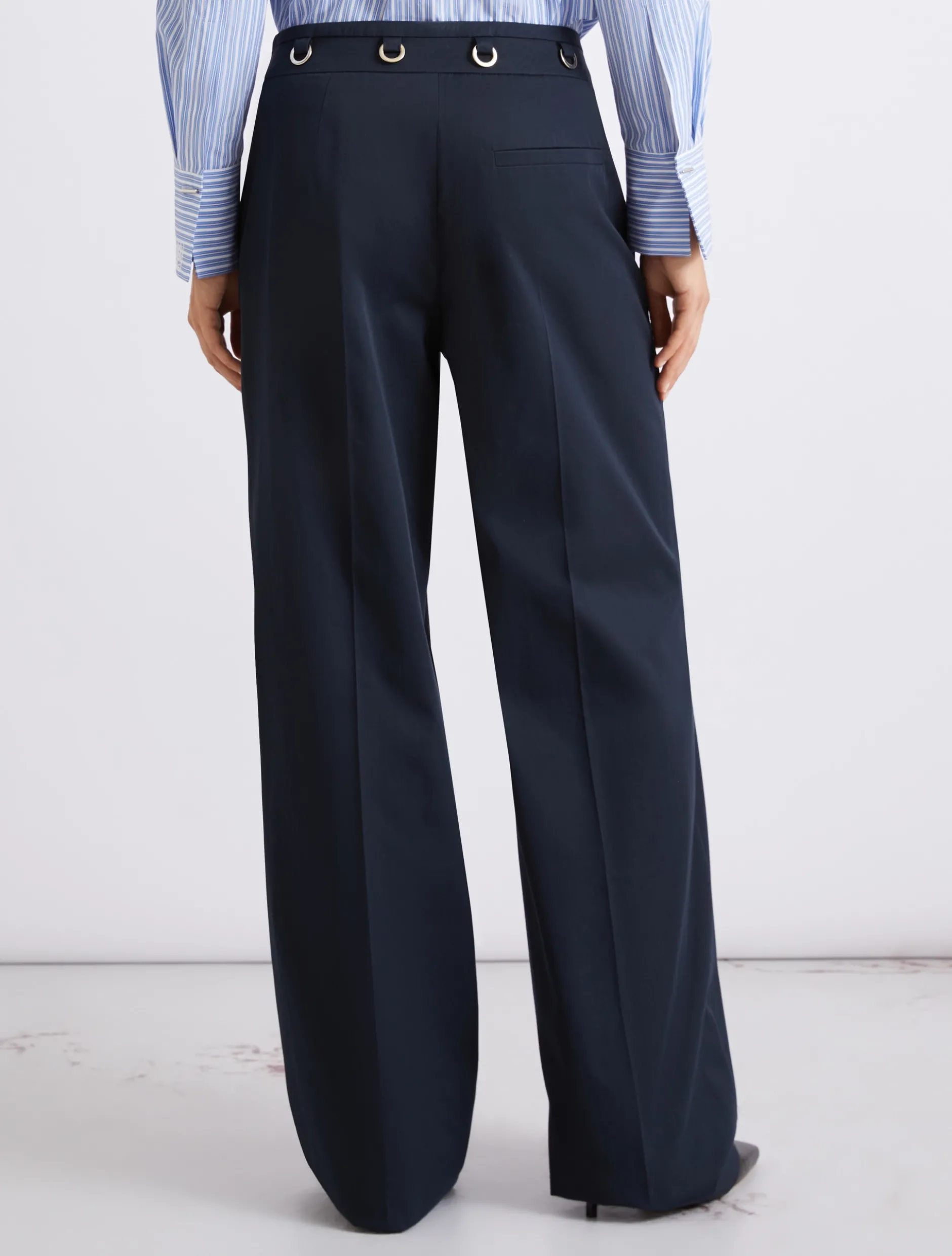 Pantalone dritto in gabardina - BLU