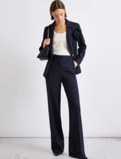 Pantalone dritto in jersey - BLU