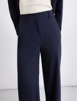 Pantalone dritto in jersey - BLU