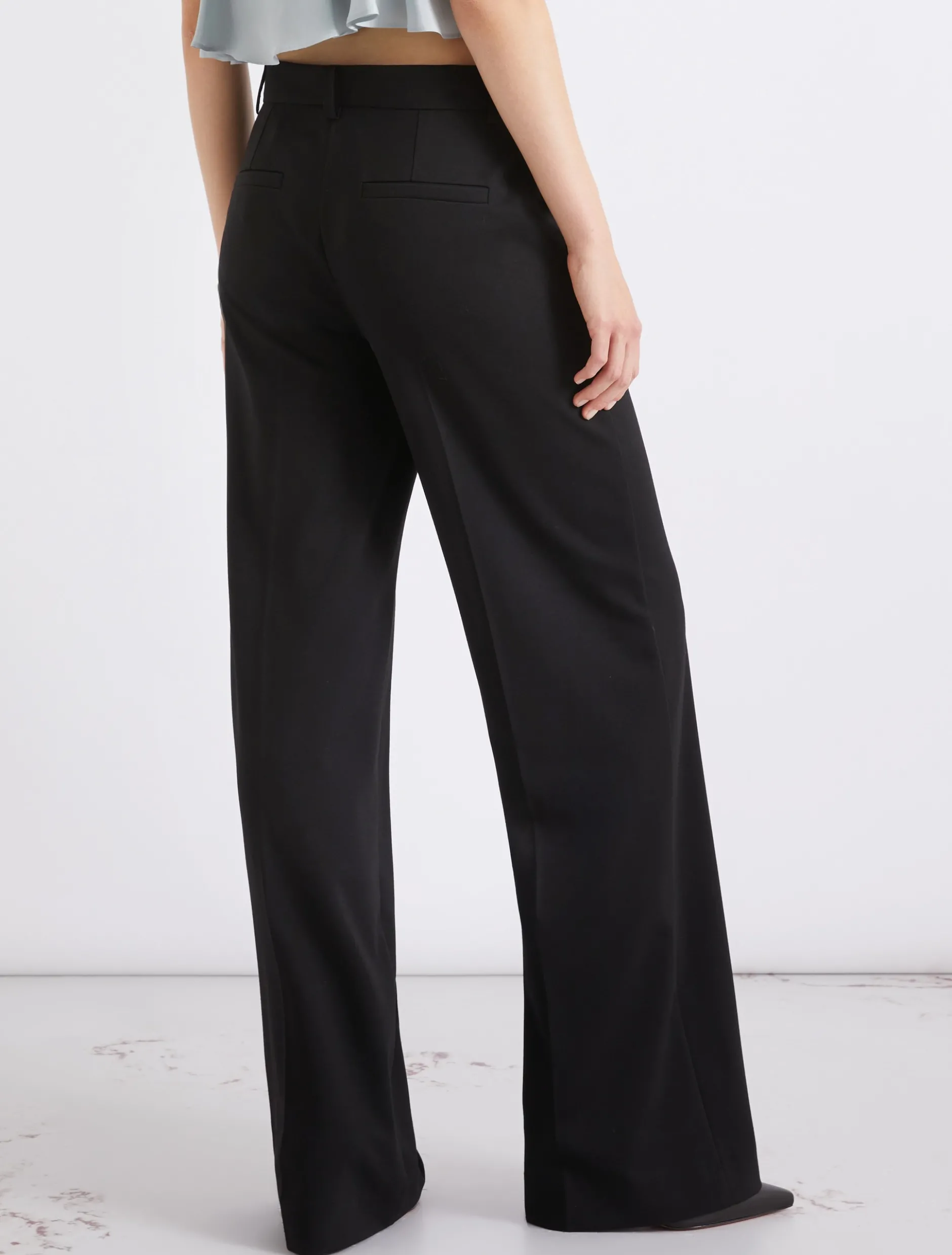 Pantalone dritto in jersey - NERO