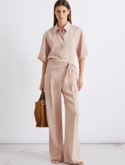 Pantalone dritto in lino - CIPRIA