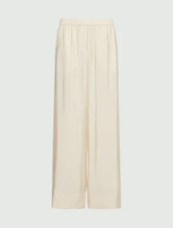 Pantalone dritto in misto viscosa - PANNA