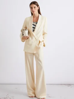 Pantalone dritto in misto viscosa - PANNA